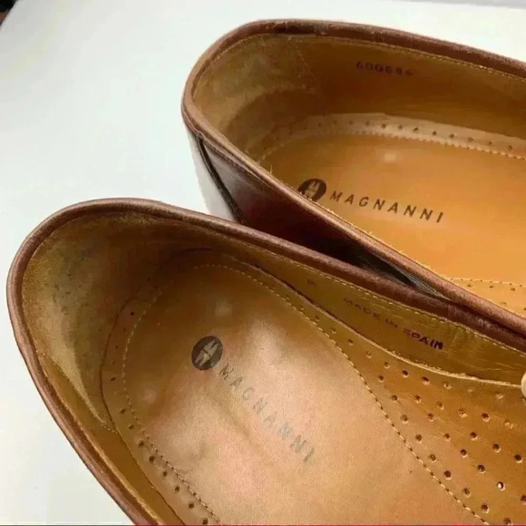Magnanni mens loafers size 12 cognac brown leather main image 12